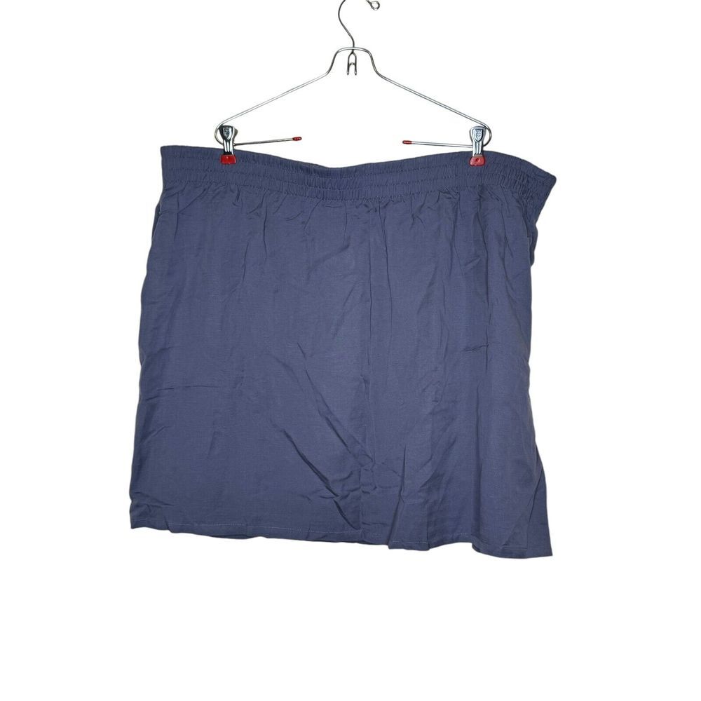 Torrid Women's Skirt High-Waist Mini Linen Blend Pull On Blue Jr. Size 3 NWT